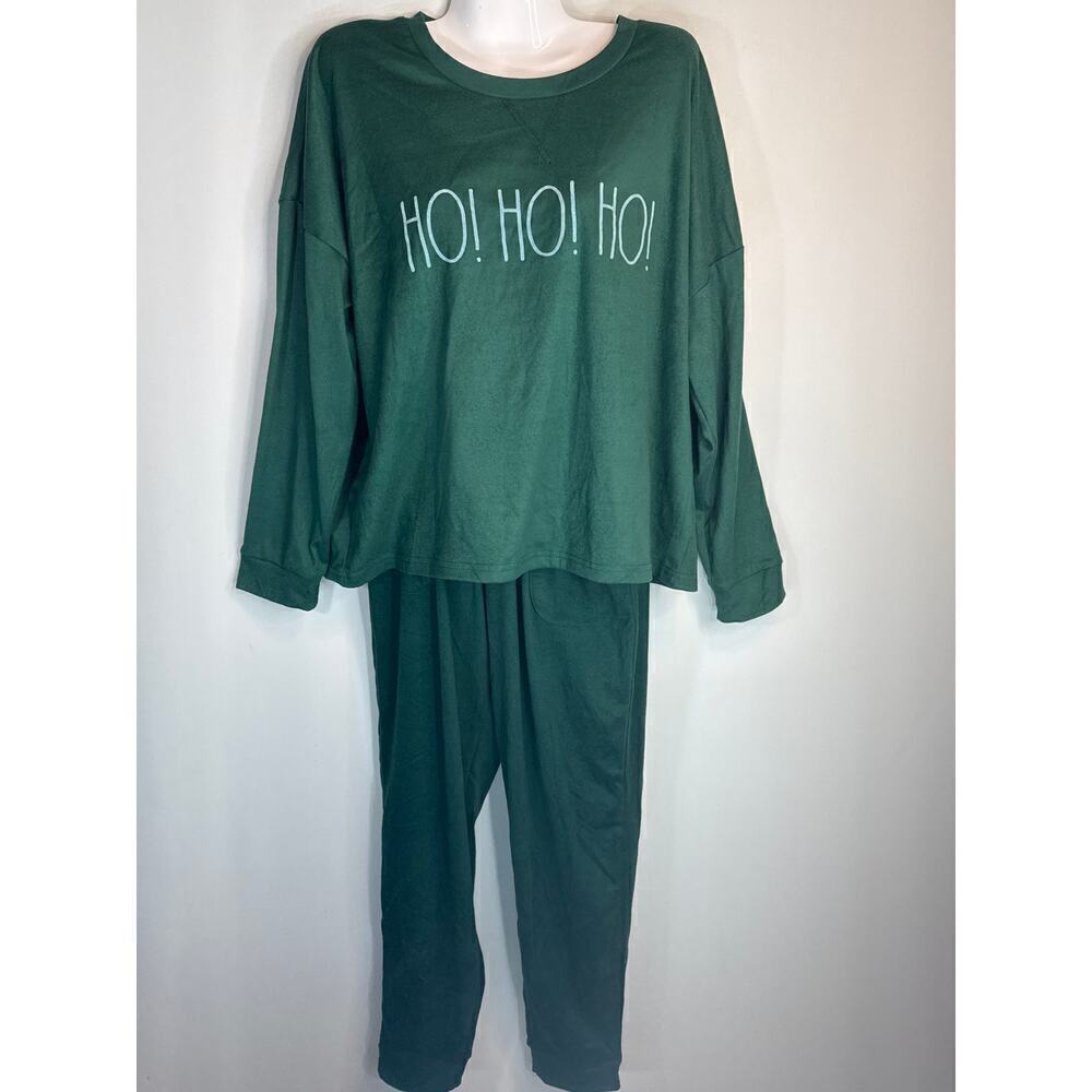 Rae Dunn Flannel "Ho! Ho! Ho!" Christmas Holiday Loungewear Set Women's‎ L NWOT